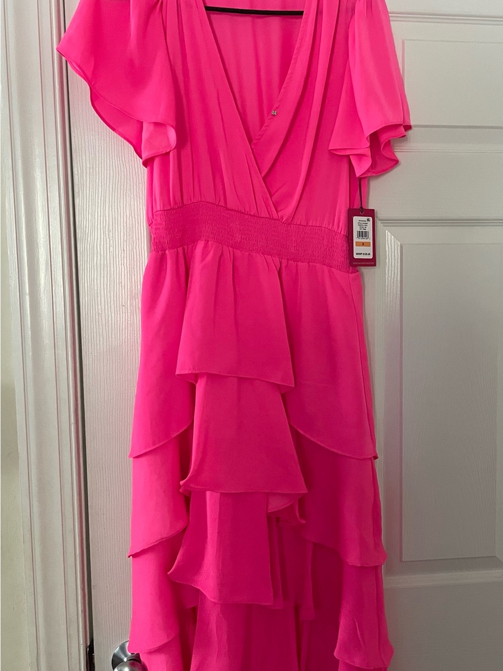 Vince Camuto Hot Pink Ruffled Dress